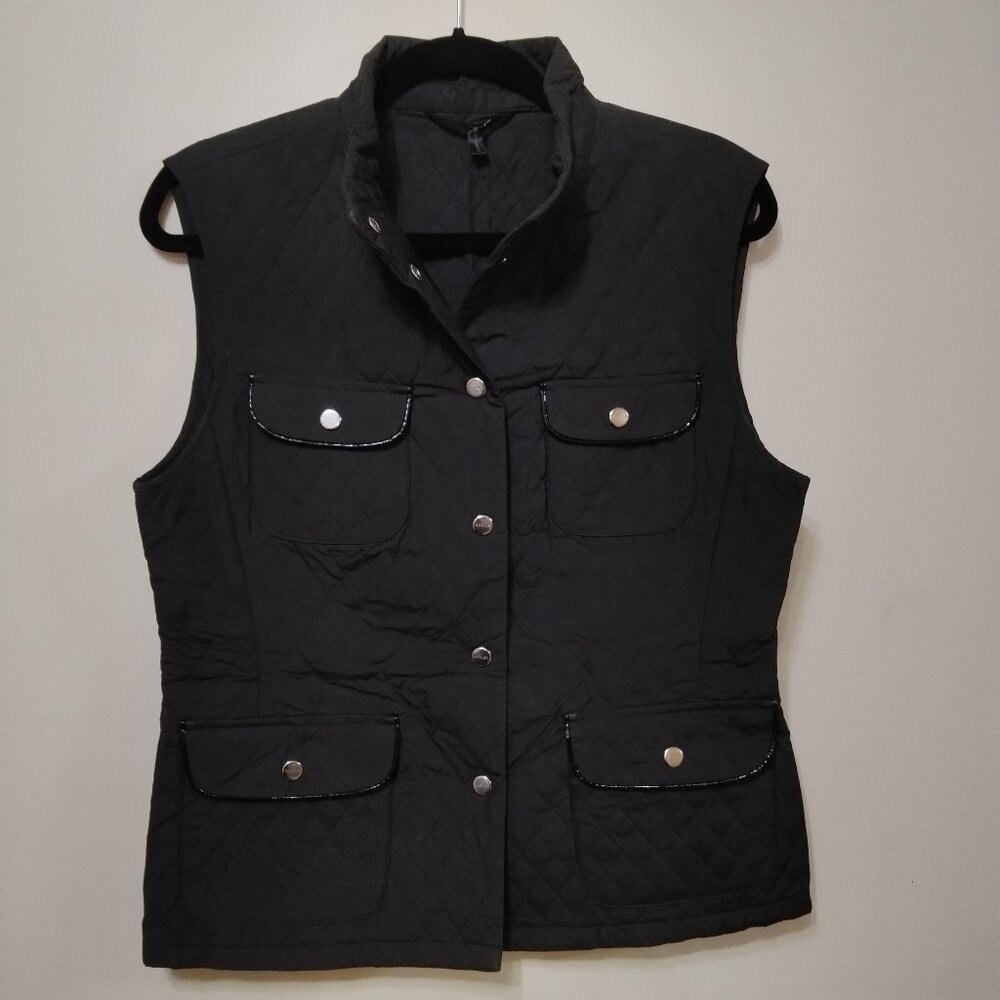 BASLER black quilted vest with pockets size 38